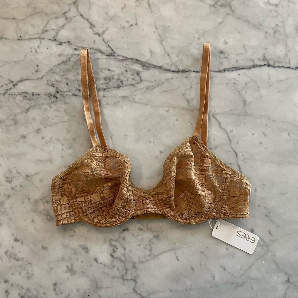 New ERES nude lace bra 32B NWT